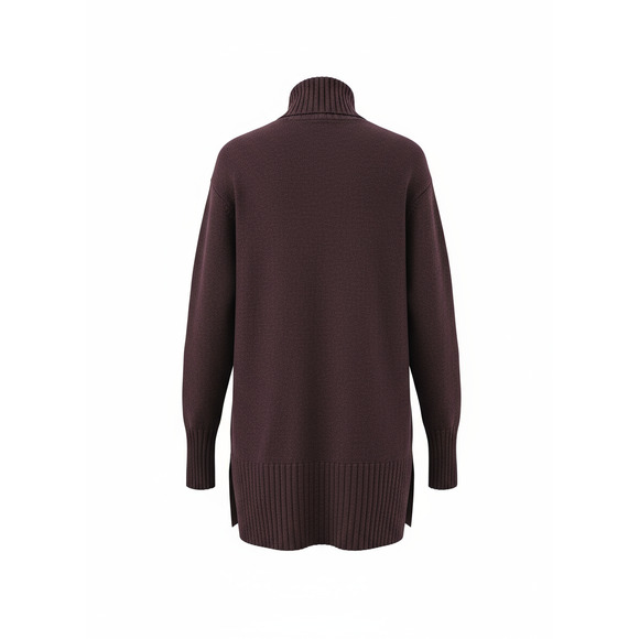 Eileen Fisher Superfine Merino Italian Wool Turtleneck Sweater Womens Plum Sz M - Picture 7 of 9